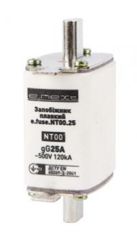 Запобіжник плавкий e.fuse.NT00.25, габарит 00, 25А Запобіжник плавкий e.fuse.NT00.25, габарит 00, 25А