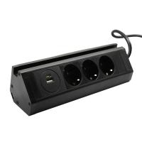 Меблева розетка кухонна (горизонтальна) 3 x 16 А , USB A+C 3,4 А, метал + провід 3 x 1.5 m Меблева розетка кухонна (горизонтальна) 3 x 16 А , USB A+C 3,4 А, метал + провід 3 x 1.5 m