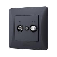 VIDEX BINERA Розетка TV+SAT кінцева чорний графіт VIDEX BINERA Розетка TV+SAT кінцева чорний графіт