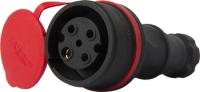 Силова розетка переносна з захисною кришкою каучукова e.socket.rubber.071.32, 4п., 32А Силова розетка переносна з захисною кришкою каучукова e.socket.rubber.071.32, 4п., 32А