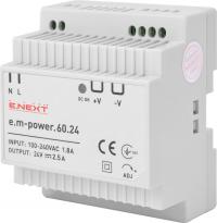 Блок живлення на DIN-рейку e.m-power.60.24 60Вт, DC24В Блок живлення на DIN-рейку e.m-power.60.24 60Вт, DC24В