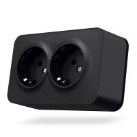 IP20 Розетка зовнішня подвійна із заземленням чорний графіт VIDEX BINERA IP20 Розетка зовнішня подвійна із заземленням чорний графіт VIDEX BINERA