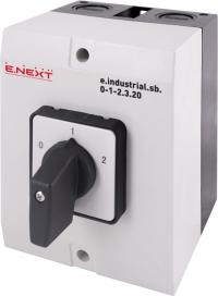 Пакетний перемикач в корпусі e.industrial.sb.0-1-2.3.20, 3р, 20А (0-1-2) Пакетний перемикач в корпусі e.industrial.sb.0-1-2.3.20, 3р, 20А (0-1-2)