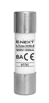 Запобіжник e.fuse.1038.8, типорозмір 10х38, 8А Запобіжник e.fuse.1038.8, типорозмір 10х38, 8А