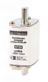 Запобіжник плавкий e.fuse.NT00.80, габарит 00, 80А Запобіжник плавкий e.fuse.NT00.80, габарит 00, 80А