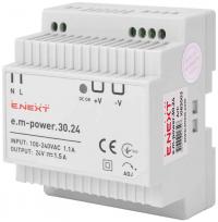 Блок живлення на DIN-рейку e.m-power.30.24 30Вт, DC24В Блок живлення на DIN-рейку e.m-power.30.24 30Вт, DC24В