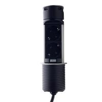 Меблева розетка (вертикальна) 2 x 16A, 2 x USB 2.4A, метал + провід 3 x 1.5 mm² Меблева розетка (вертикальна) 2 x 16A, 2 x USB 2.4A, метал + провід 3 x 1.5 mm²