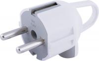 Вилка побутова e.plug.angle.005.16,з з/к, 16А, кутова, біла, з ручкою Вилка побутова e.plug.angle.005.16,з з/к, 16А, кутова, біла, з ручкою