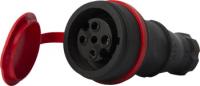 Силова розетка переносна з захисною кришкою каучукова e.socket.rubber.061.16, 4п., 16А Силова розетка переносна з захисною кришкою каучукова e.socket.rubber.061.16, 4п., 16А